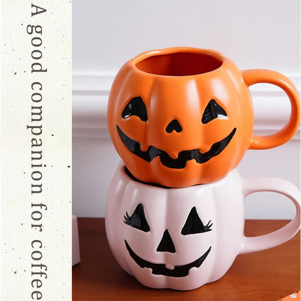 Halloween Pumpkin Mugs | Jack O Lantern Coffee and Tea Cups for Fall and Spooky Season