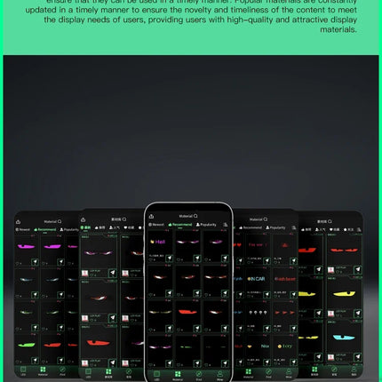 Colorful Devil Eyes LED Matrix Pixel Panel – Flexible Car Window Display with Dynamic Big Eye & Custom Animations