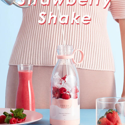 Portable Blender Juicer Bottle – USB Rechargeable Mini Fruit Smoothie Maker