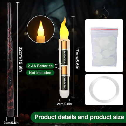 Halloween Floating Candle Set | Hanging LED Electric Candles with Remote Control Wand