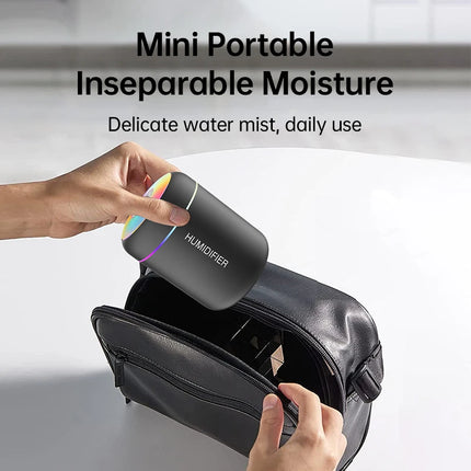 180ML Mini Air Humidifier – USB Essential Oil Diffuser with LED Lights for Car, Home & Bedroom