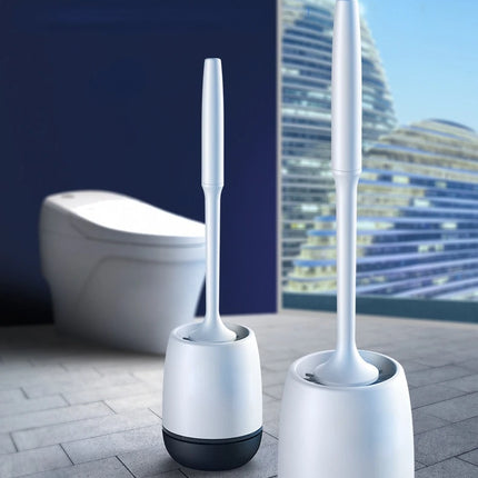 TPR Silicone Toilet Brush – Wall-Mounted Long Handle Bathroom Cleaning Brush with Holder