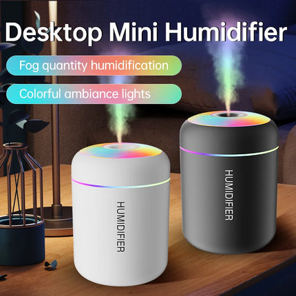 180ML Mini Air Humidifier – USB Essential Oil Diffuser with LED Lights for Car, Home & Bedroom