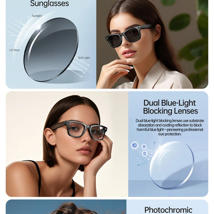 AI Smart Glasses with 8MP Camera Bluetooth Calling WiFi Transfer, Chat Gpt, & Voice Assistant