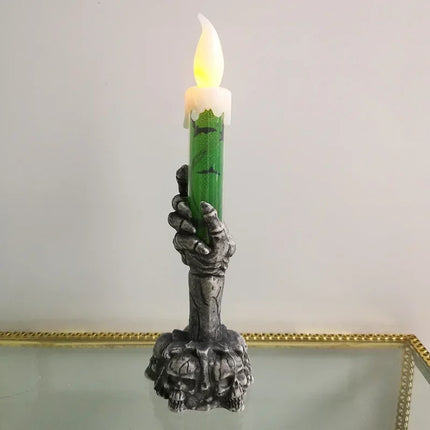 Halloween Skeleton Hand Candle | Spooky LED Flickering Candle Lights