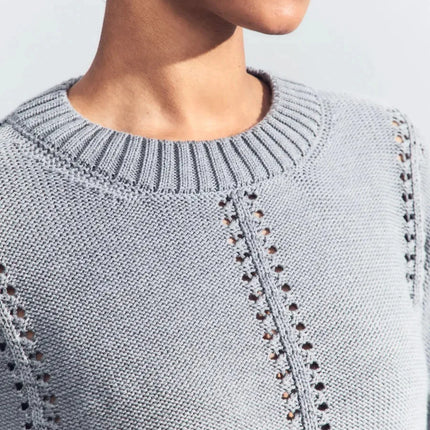 Chic Knit Sweater with White Collar Layered Look | Trendy Pleated Skirt Outfit