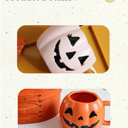 Halloween Pumpkin Mugs | Jack O Lantern Coffee and Tea Cups for Fall and Spooky Season
