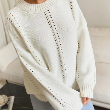 Chic Knit Sweater with White Collar Layered Look | Trendy Pleated Skirt Outfit