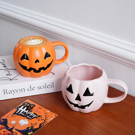 Halloween Pumpkin Mugs | Jack O Lantern Coffee and Tea Cups for Fall and Spooky Season