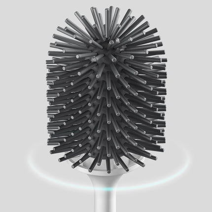 TPR Silicone Toilet Brush – Wall-Mounted Long Handle Bathroom Cleaning Brush with Holder