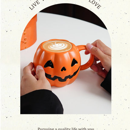 Halloween Pumpkin Mugs | Jack O Lantern Coffee and Tea Cups for Fall and Spooky Season