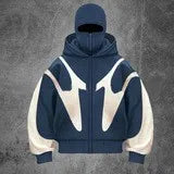 Unisex Windproof Balaclava Hoodie – Oversized Streetwear Zip-Up Jacket