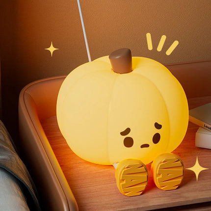 Cute Pumpkin Night Light – Soft LED Bedside Lamp for Halloween Décor