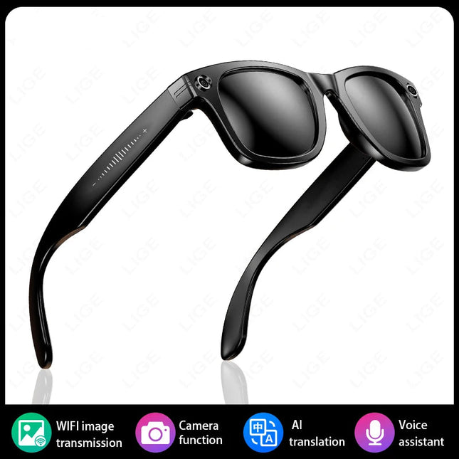 AI Smart Glasses with 8MP Camera Bluetooth Calling WiFi Transfer, Chat Gpt, & Voice Assistant