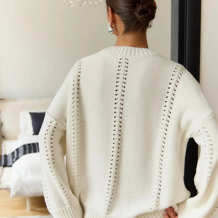 Chic Knit Sweater with White Collar Layered Look | Trendy Pleated Skirt Outfit