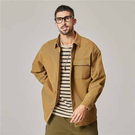 Men’s workwear jacket
Vintage casual outerwear
Rugged men’s jacket
Durable streetwear fashion
Classic button-up jacket
