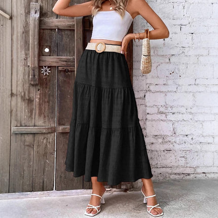 Boho Skirts, Maxi Skirt Black, Tiered Skirts, Casual Summer Skirts, Vacation Skirt, Beach Outfit Skirts, Long Skirts for Women, Elastic Waist Maxi, Lightweight Skirts