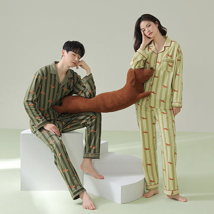 Matching couples pajama set
Stylish striped sleepwear
Button-up pajamas for couples
Soft and breathable nightwear
Cozy long-sleeve pajama set
Best couple pajamas for comfort