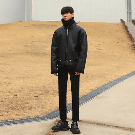 Men's fleece leather jacket,
Loose fit leather jacket,
Fur-lined leather jacket,
Men's winter leather jacket,
Stylish men's leather jacket,
Warm leather jacket,
Men's fur-lined jacket,
Cozy men's leather jacket,
Durable leather outerwear,
Men's loose fur jacket,
Relaxed fit leather jacket,
Men's fleece-lined jacket,
Leather jacket for winter,
Casual men's leather jacket,
Fashion leather jacket,