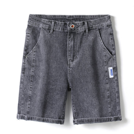Shorts vaqueros rectos de estilo urbano para hombre: modernos y cómodos para el día a día.