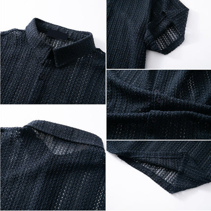 Men's Mesh Shirt

Breathable Summer Shirt

white Shirt Men

Short Sleeve Mesh Shirt

Streetwear for Men

Lightweight Festival Top

See-through Men's Shirt

Summer Casual Shirt

Loose Fit Shirt Men

Open Knit Shirt