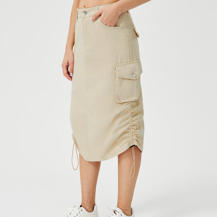 Women's Cargo Midi Skirt – Utility Style Streetwear