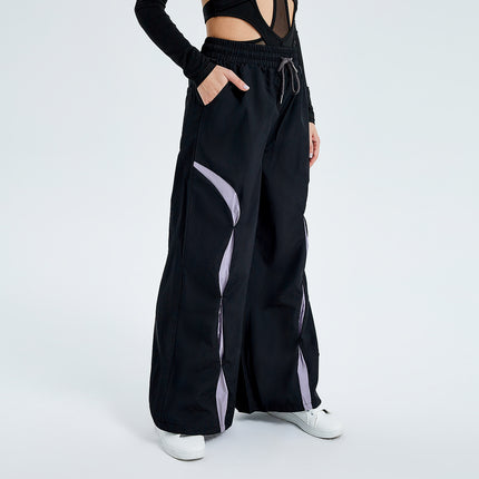 Pantalones anchos de paracaídas de moda: joggers de estilo urbano para mujer