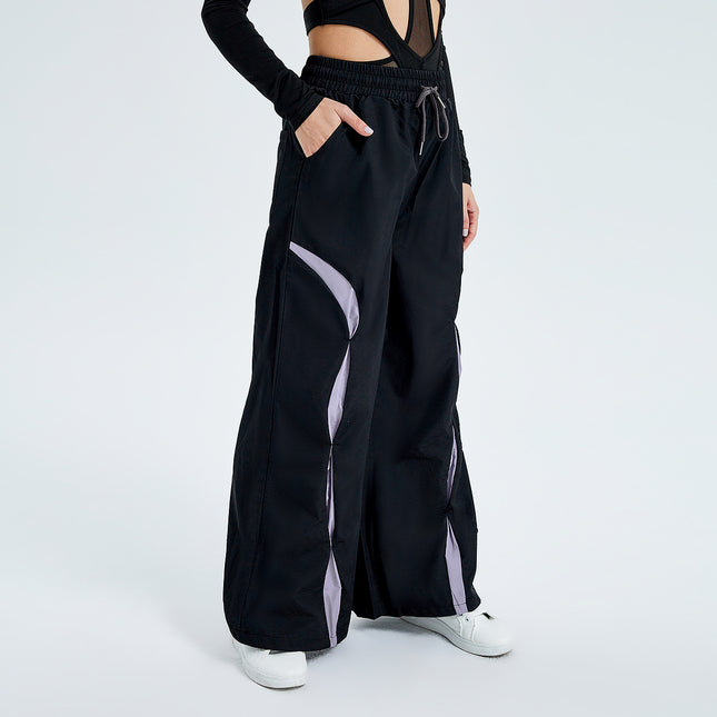 Pantalones anchos de paracaídas de moda: joggers de estilo urbano para mujer