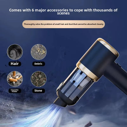 Powerclean Pro – Wireless Mini Car Vacuum Cleaner with High Suction & Dual-Purpose Blow/Suction
