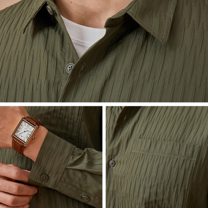 Men’s button-up shirt
Textured long-sleeve shirt
Casual smart shirt for men
Men’s fashion shirt 2024
Stylish men’s outfit