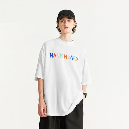 Camiseta extragrande "GANA DINERO" - Camiseta urbana con diseño bordado