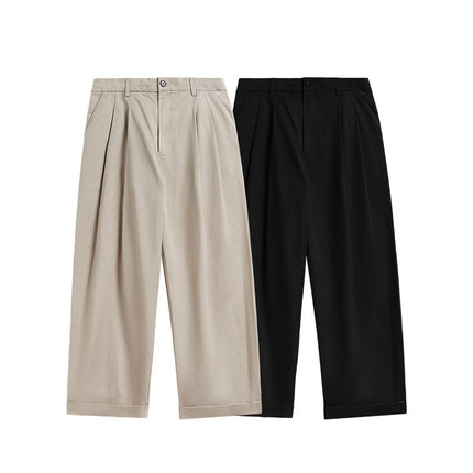 Pantalones plisados ​​de pierna ancha para hombre: pantalones holgados informales de gran tamaño