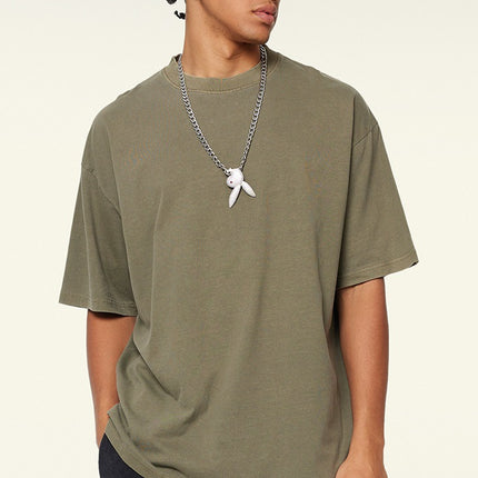 Camiseta minimalista extragrande para hombre: camiseta informal holgada de estilo urbano
