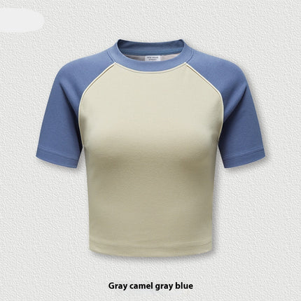 Women's cropped raglan tee
Streetwear crop top
Short sleeve casual t-shirt
Urban fashion top
Sporty crop top
Oversized crop top