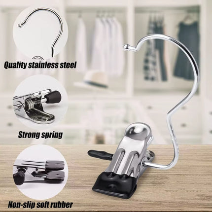 Spacesaver 360° Rotating Boot Hanger – Portable & Space-Saving Stainless Steel Clip for Closet & Travel