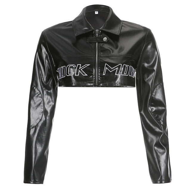 cropped jackets
faux leather jackets
edgy outerwear
statement jackets
bold jackets
fashion jackets
trendy jackets
clubwear jackets
party jackets
daring outerwear