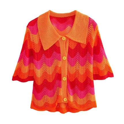 Conjunto de dos piezas de crochet para mujer - Conjunto retro de verano