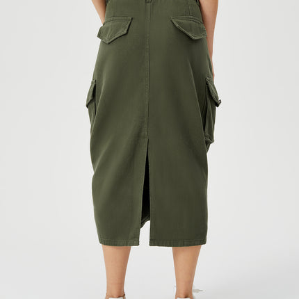 Women's Cargo Midi Skirt – Utility Style Streetwear