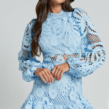Vacation dress

Lace mini dress

Beach vacation outfit

Summer party dress

Ruffle dress
Vacation lace mini dress

Resort wear mini dress

Lightweight lace vacation dress

Cutout dress for tropical vacation

Long sleeve travel dress