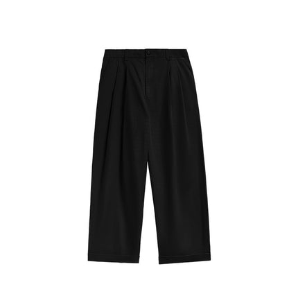 Pantalones plisados ​​de pierna ancha para hombre: pantalones holgados informales de gran tamaño