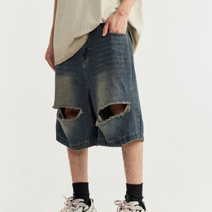 men’s ripped denim shorts
streetwear shorts for men
loose fit denim shorts
retro ripped shorts
distressed denim shorts men
men’s casual summer shorts
urban style shorts
vintage ripped shorts