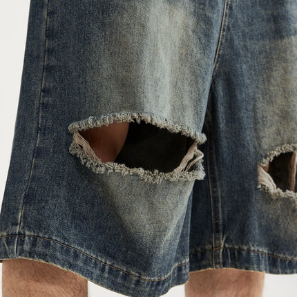 Shorts holgados retro rotos de estilo urbano: estilo moderno y cómodo