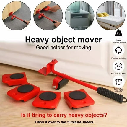 Easyglide Furniture Mover Set – Heavy Lifter Bar & Slider Wheels for Effortless Moving