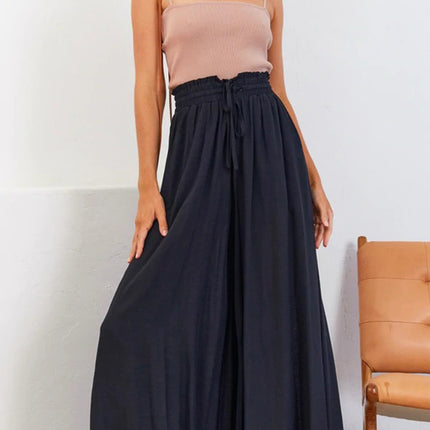 comfortable trousers
flowy pants
casual pants
summer pants
relaxed pants
elastic waist pants
drawstring wide leg palazzo pants
high waisted palazzo pants
wide leg lounge pants
comfortable wide leg trousers
flowy palazzo pants
casual wide leg pants