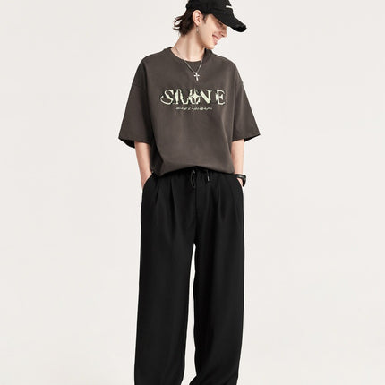  unisex trousers, relaxed fit trousers, wide-leg pants, minimalist aesthetic, oversized silhouette, luxury fashion, high-quality fabric, old money style, refined style, timeless trousers, upscale leisure, flowy pants, elastic waistband, classic trousers, effortless vibe, comfortable chic, streetwear trousers, pleated pants, casual luxury, versatile unisex fashion, statement pants, upscale casual, refined trousers, classic oversized,