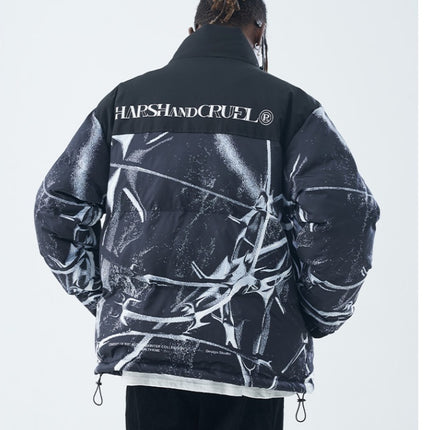 Men's puffer jacket,
Stand-up collar jacket,
Stylish printed jacket,
Warm puffer jacket,
Winter jacket, Winter outerwear,
Printed puffer jacket,
Cold weather jacket,
Versatile jacket,
Functional outerwear,
Cozy jacket,
Winter wear,
Trendy men's jacket,
Comfortable jacket,
Layering jacket,
Lightweight insulation,
Casual outings,