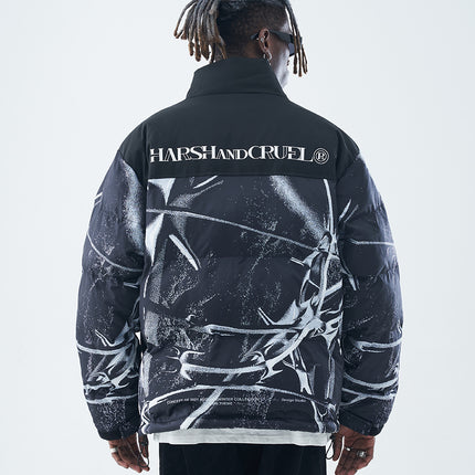 Men's puffer jacket,
Stand-up collar jacket,
Stylish printed jacket,
Warm puffer jacket,
Winter jacket, Winter outerwear,
Printed puffer jacket,
Cold weather jacket,
Versatile jacket,
Functional outerwear,
Cozy jacket,
Winter wear,
Trendy men's jacket,
Comfortable jacket,
Layering jacket,
Lightweight insulation,
Casual outings,